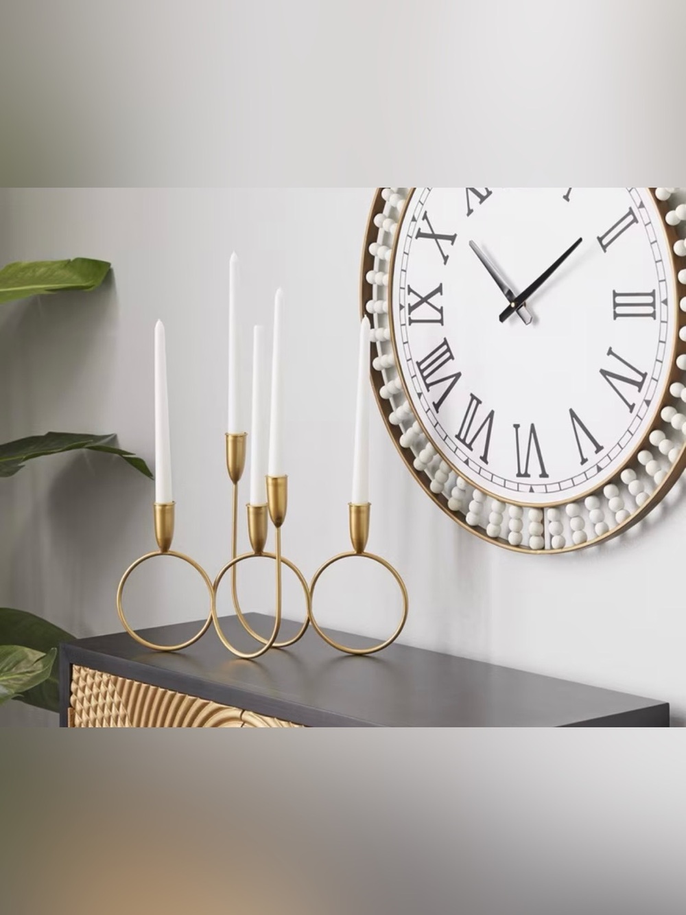 NWT Gold Ring Metal Cosmopolitan brand Candleholder - Modern Home Accent
